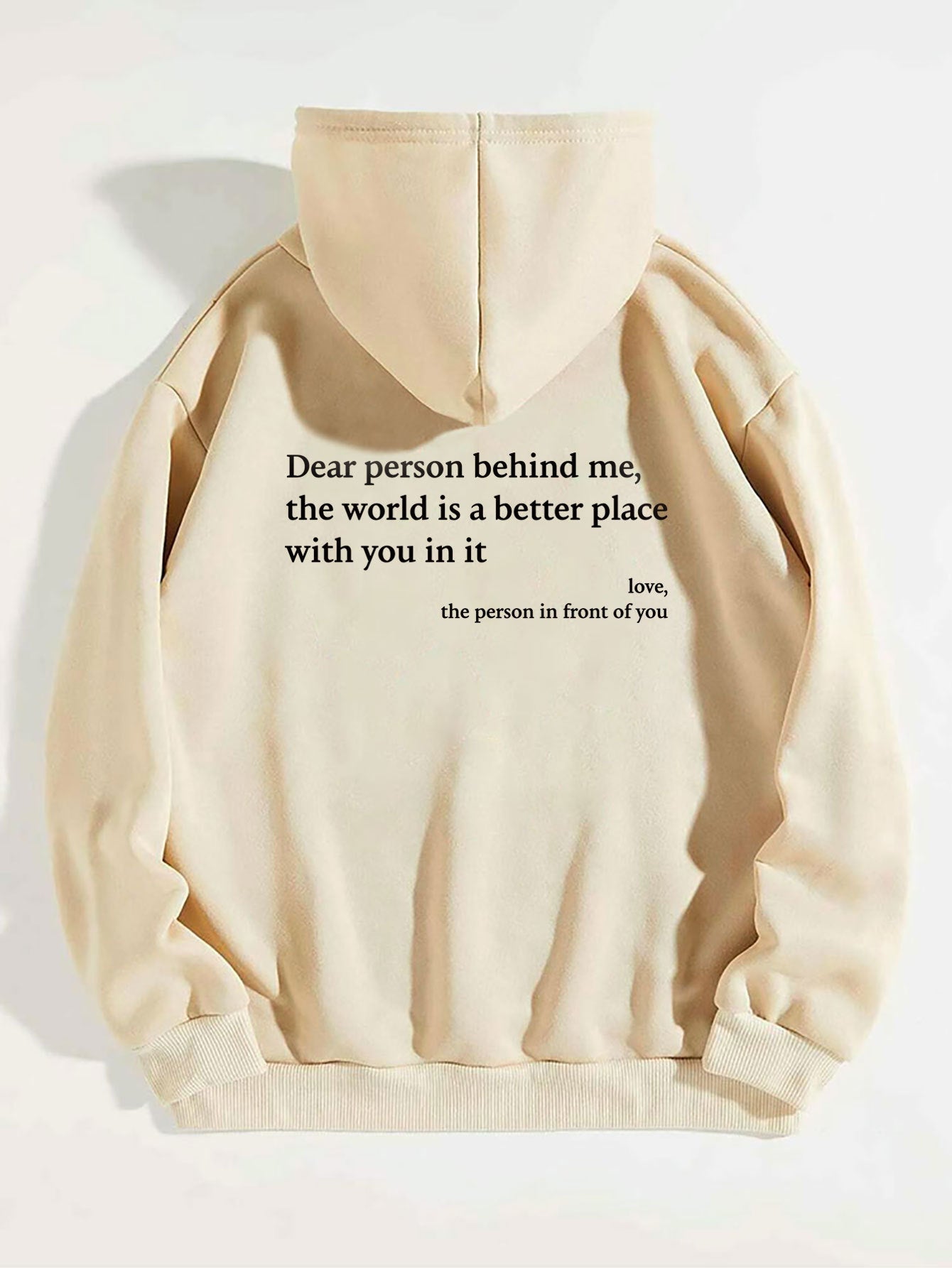 Kangaroo Pocket Drawstring Printed Hoodie